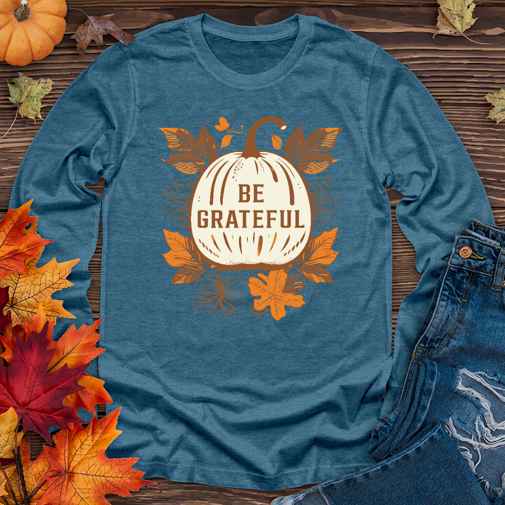 Vintage Pumpkin Leaf Delights Long Sleeve Tee