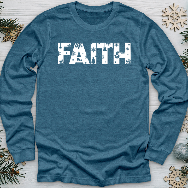 Faith Winter Font Long Sleeve Tee