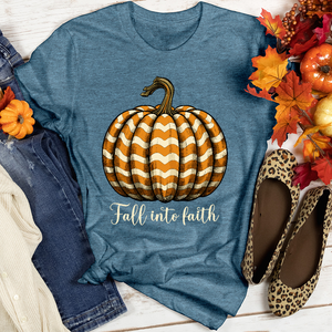 Fall Into Faith Pumpkin Heathered Tee