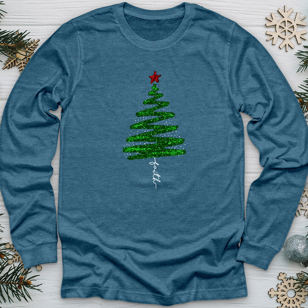 Green Sparkling Tree Long Sleeve Tee