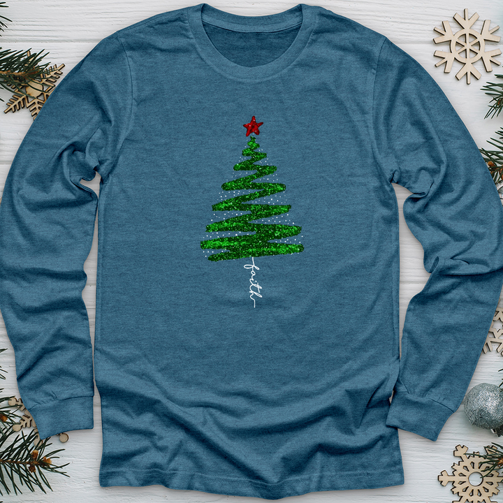 Green Sparkling Tree Long Sleeve Tee