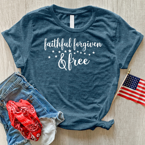 Forgiven & Free Stars Heathered Tee