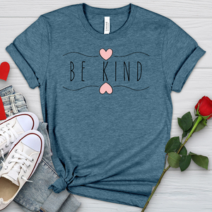 Be Kind Wavy Hearts Heathered Tee