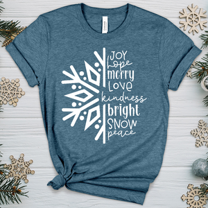 Joy Hope Snowflake Heathered Tee