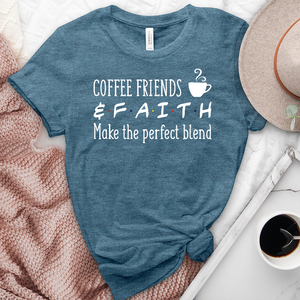 Coffee Friends & Faith Heathered Tee