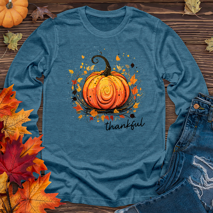 Thankful Pumpkin Swirl Long Sleeve Tee