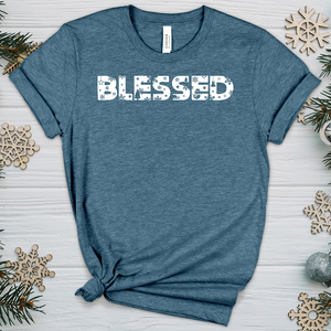 Blessed Winter Font Heathered Tee