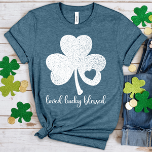 Loved Lucky Blessed Heathered Tee