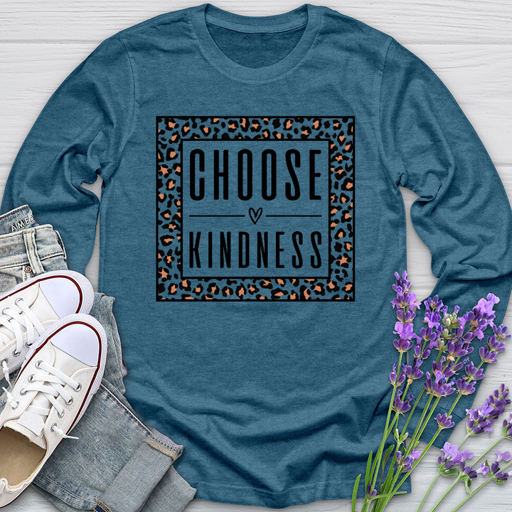 Choose Kindness Leopard Long Sleeve Tee