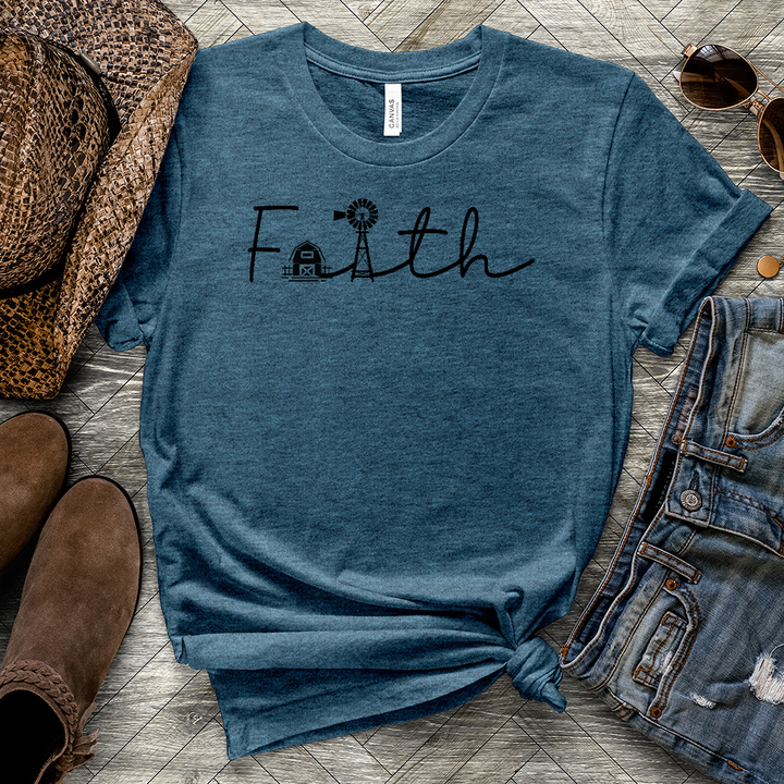 Faith On The Farm Heathered Tee