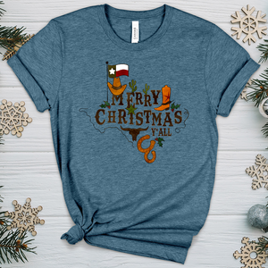 Merry Christmas Texas Heathered Tee