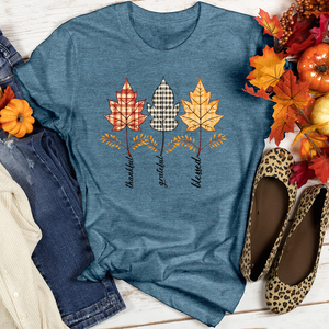 Retro Fall Foliage Trio Heathered Tee