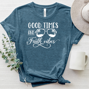 Good Vibes and Faith Vibes Heathered Tee