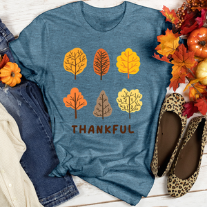 Thankful Leafy Trees Heathered Tee