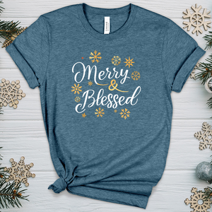 Merry and Blessed 01 Heathered Tee