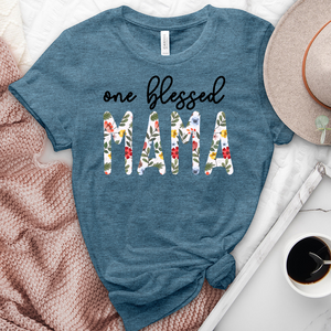 One Blessed Mama Heathered Tee