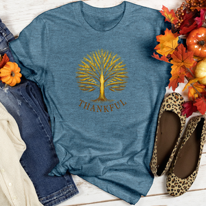 Vintage Harvest Festival Fall Themes Tree Heathered Tee