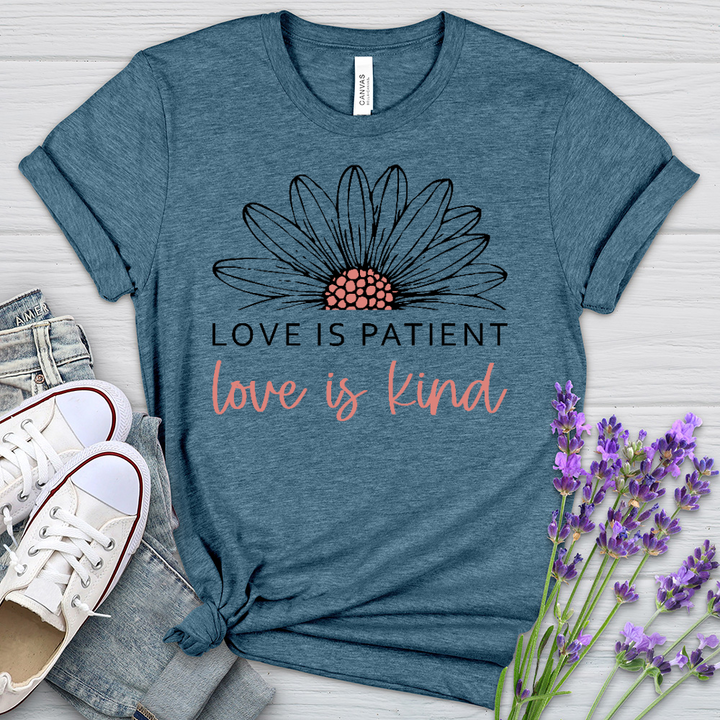 Love Is Patient Blossom Heathered Tee