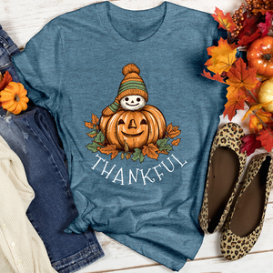 Thankful Happy Pumpkins Heathered Tee