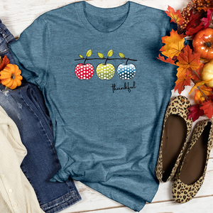 Retro Harvest Polka Dot Trio Apples Heathered Tee