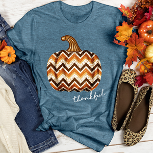 Thankful Sparkling Festive Pumpkin Heathered Tee