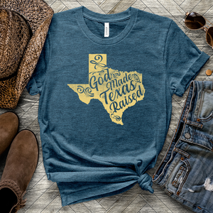 God Made Texas Raised Heathered Tee