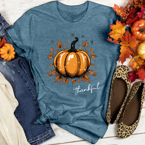 Sparkling Thankful Pumpkin Heathered Tee