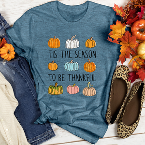 Tis The Season Pumpkins Heathered Tee