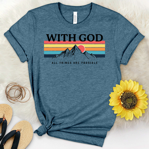 With God Mountains Heathered Tee