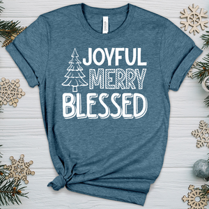 Joyful Merry Blessed Heathered Tee