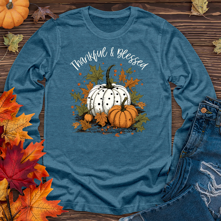 Thankful & Blessed Pumpkin Patch Long Sleeve Tee