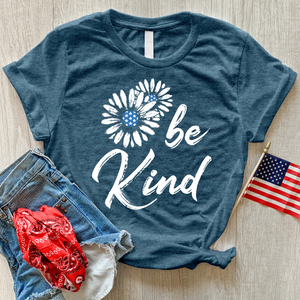 Be Kind Patriotic Heathered Tee