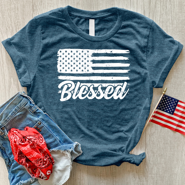 Blessed Flag Heathered Tee