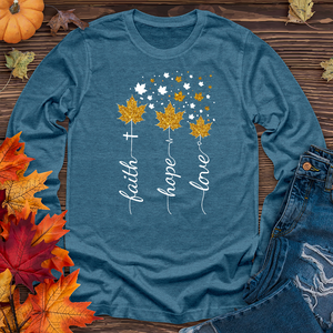 FHL Gold Faux Leaves Long Sleeve Tee