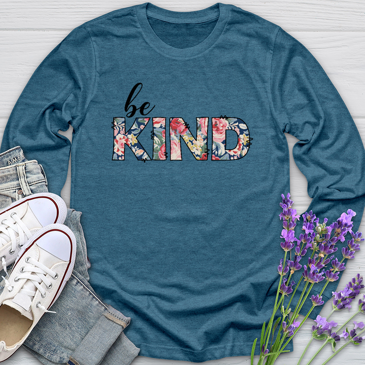 Be Kind Flowers Long Sleeve Tee