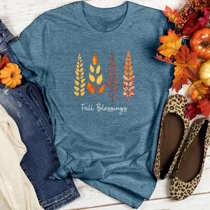 Retro Fall Foliage Icon Trio 01 Heathered Tee