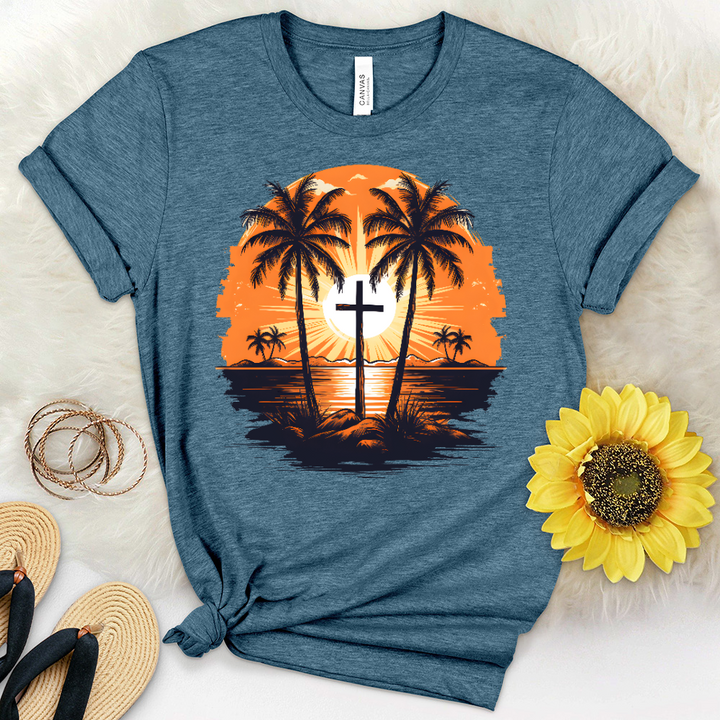 Faithful Sunset Heathered Tee