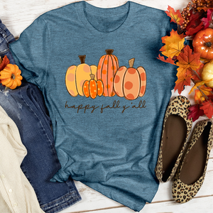 Happy Fall Y'all Pumpkins Heathered Tee