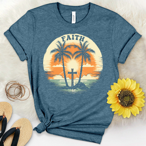 Faithful Sunset Heathered Tee