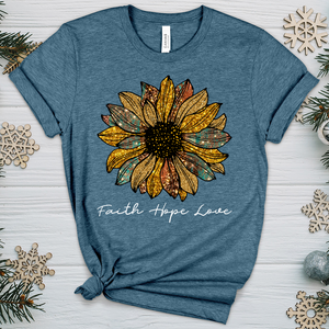 Faith Hope Love Sunflower V1 Tee