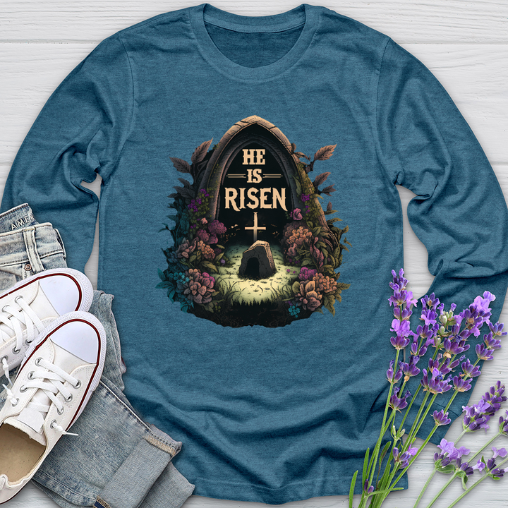 He Is Risen Grave Long Sleeve Tee