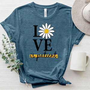 Love Is Patient Daisy Flower Heathered Tee