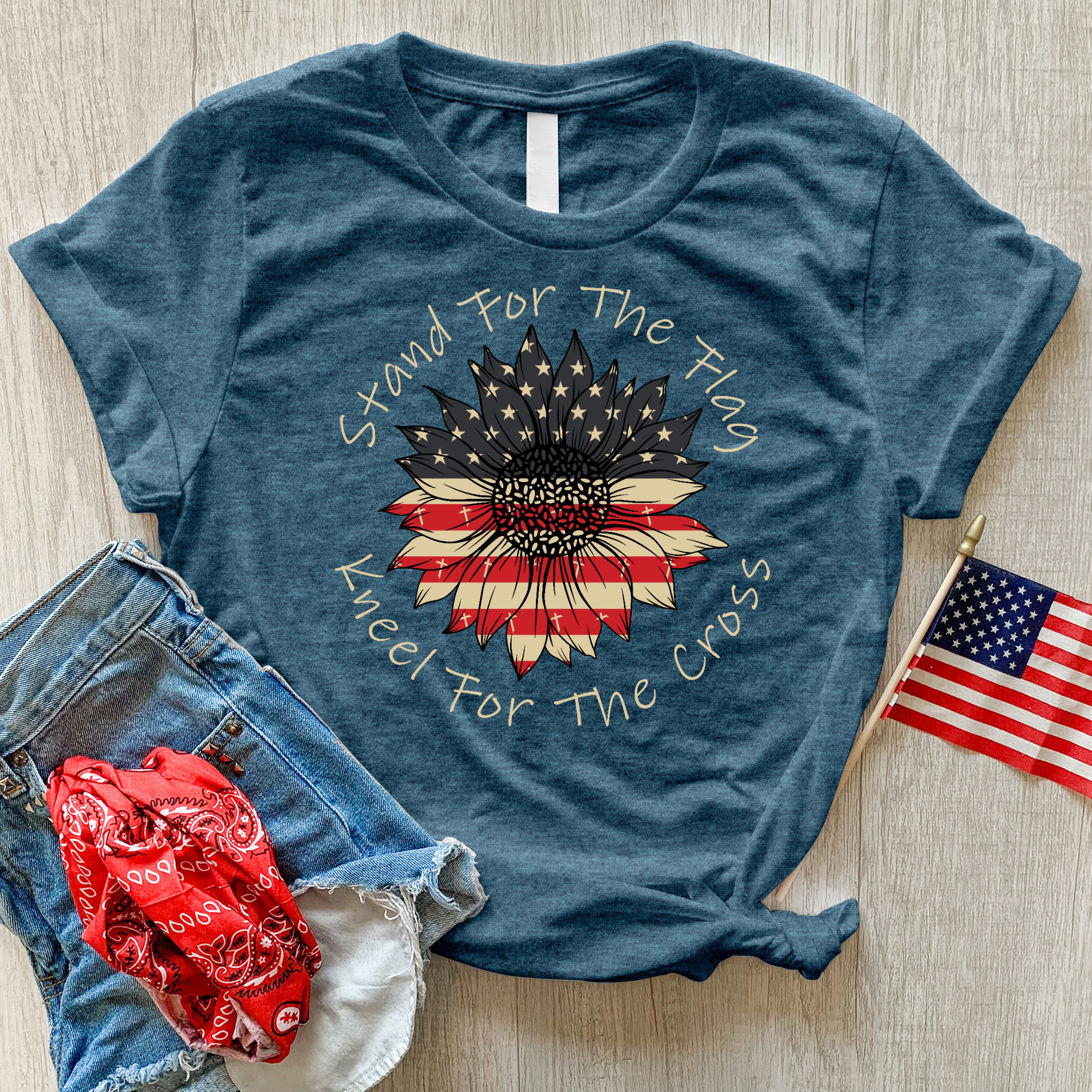 Stand For The Flag Heathered Tee