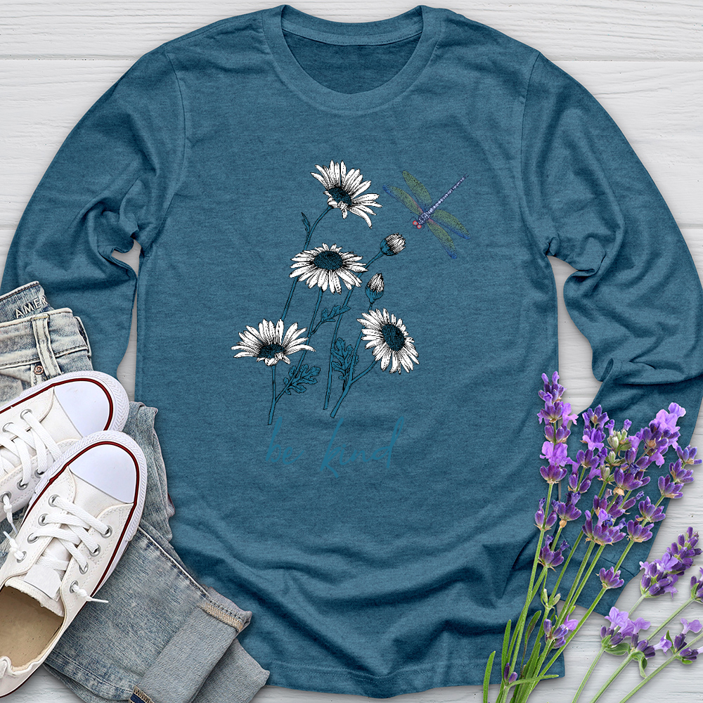 Be Kind daisy Flower Long Sleeve Tee