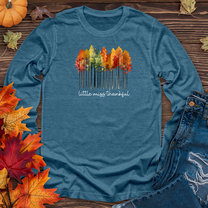Retro Watercolor Forest Trio-01 Long Sleeve Tee