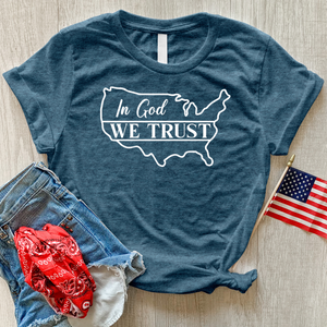 In God American Outline Heathered Tee