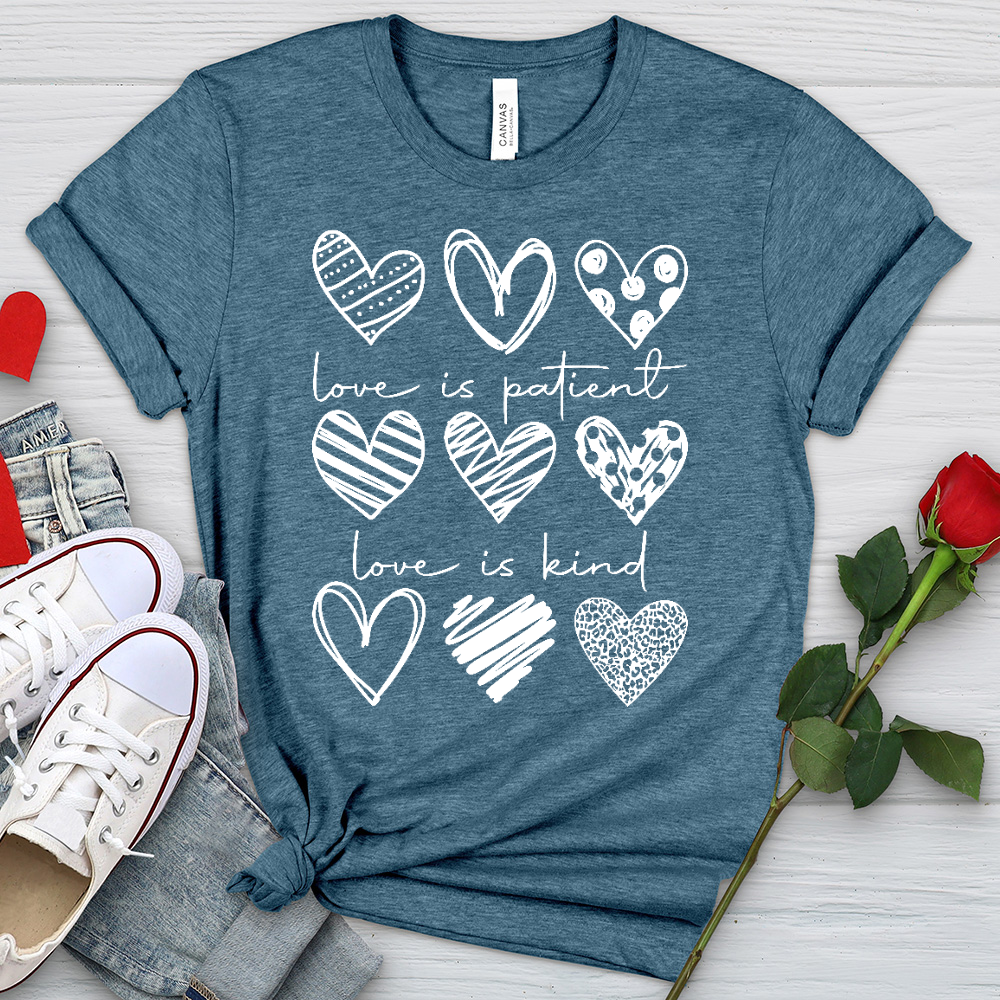 Heart Pattern Heathered Tee