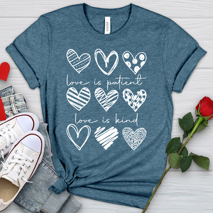 Heart Pattern Heathered Tee