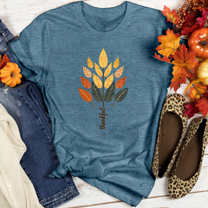 Vintage Autumn Leaf Trio Heathered Tee