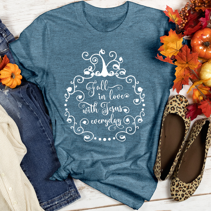 Fall in love with Jesus Heathered Tee